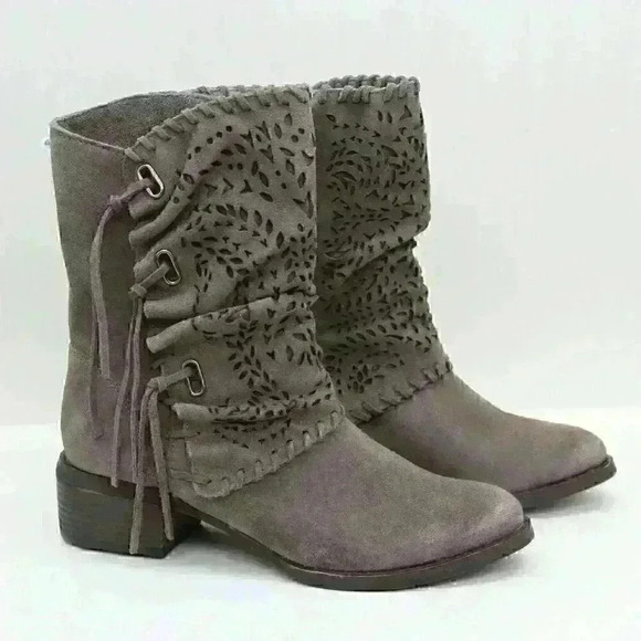 Naughty Monkey Women's Vamp Phyer Taupe Suede Leather Ankle Boots Size US 8 - Picture 2 of 11